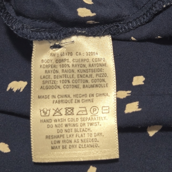 Maeve Anthropologie Hiver Blue Lace Panel 3/4 Boho Flare Sleeve Peasant Blouse 2 - Picture 7 of 9